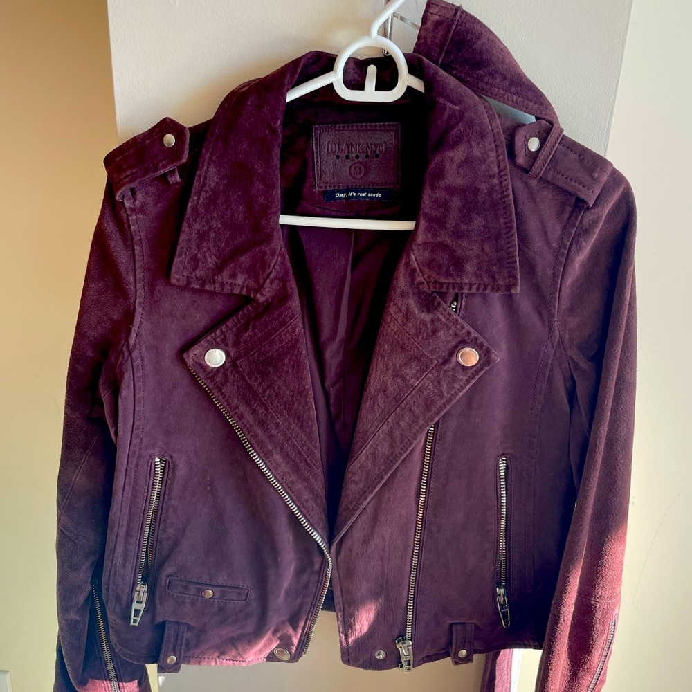 Burgundy Blank NYC suede jacket size M